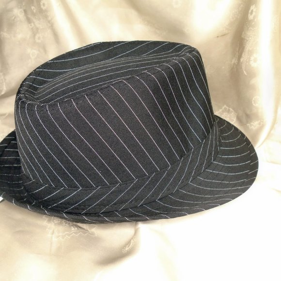 Retro Gangster Black Fedora with Pinstripe Hat, NWT, All Seasons Unisex - Picture 5 of 9